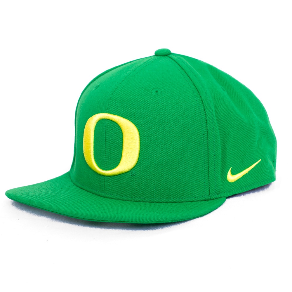 Classic Oregon O, Nike, Green, Flatbill, Performance/Dri-FIT, Accessories, Unisex, Structured, Square bill, Adjustable, Hat, 907544